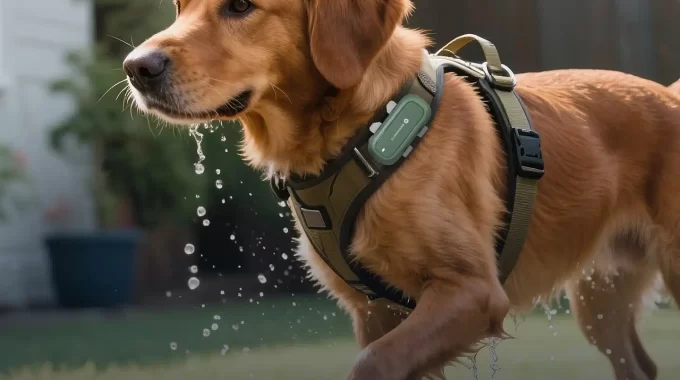 Happy Dog Running Inside Invisible Fence
